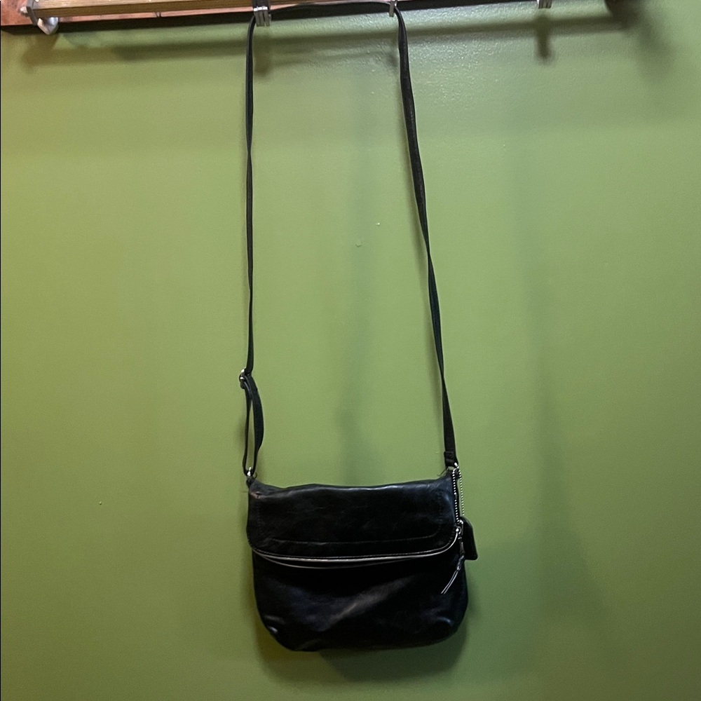 Relic Black Fold over Crossbody Bag